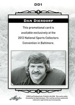 2012 Leaf National Convention #DD1 Dan Dierdorf Back