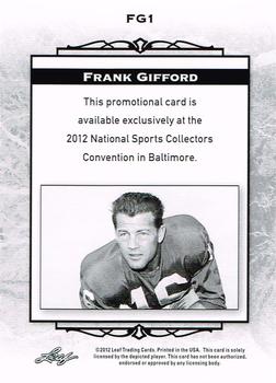 2012 Leaf National Convention #FG1 Frank Gifford Back