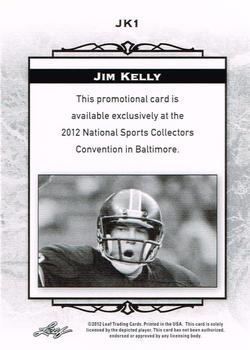 2012 Leaf National Convention #JK1 Jim Kelly Back