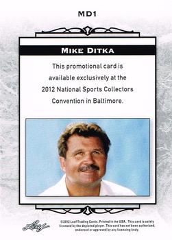 2012 Leaf National Convention #MD1 Mike Ditka Back