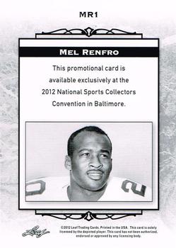 2012 Leaf National Convention #MR1 Mel Renfro Back