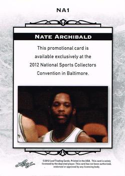 2012 Leaf National Convention #NA1 Nate Archibald Back