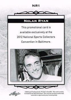 2012 Leaf National Convention #NR1 Nolan Ryan Back