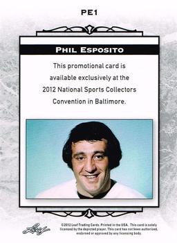 2012 Leaf National Convention #PE1 Phil Esposito Back
