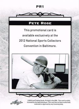 2012 Leaf National Convention #PR1 Pete Rose Back