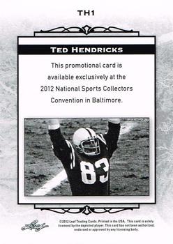 2012 Leaf National Convention #TH1 Ted Hendricks Back