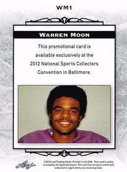 2012 Leaf National Convention #WM1 Warren Moon Back