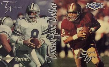 1994-95 Classic Assets - Phone Cards $25 #NNO Troy Aikman / Steve Young Front