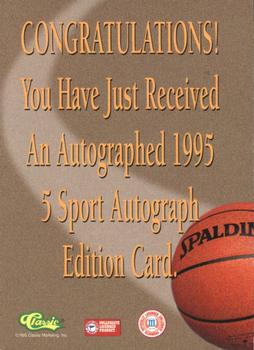 1995 Classic Five Sport - Autographs #NNO Eric Snow Back
