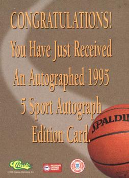 1995 Classic Five Sport - Autographs #NNO Constantin Popa Back