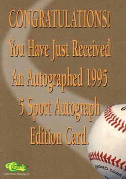 1995 Classic Five Sport - Autographs #NNO Jermaine Dye Back