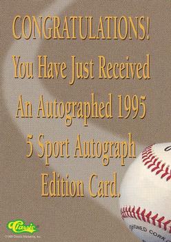 1995 Classic Five Sport - Autographs #NNO Vladimir Guerrero Back