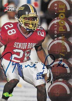1995 Classic Five Sport - Autographs Numbered #NNO Tyrone Poole Front