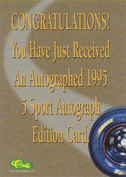 1995 Classic Five Sport - Autographs Numbered #NNO Richard Childress Back