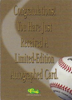 1995-96 Classic Five Sport Signings - Autographs #NNO Dustin Hermanson Back
