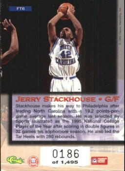1995 Classic Five Sport #FT6 Jerry Stackhouse Back