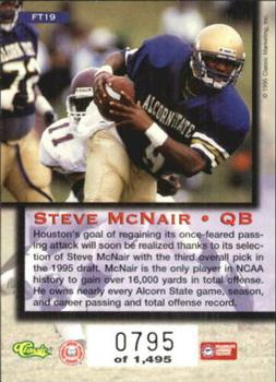 1995 Classic Five Sport - Fast Tracks #FT19 Steve McNair Back