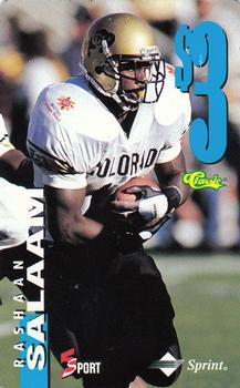 1995 Classic Five Sport - Phone Cards $3 #NNO Rashaan Salaam Front