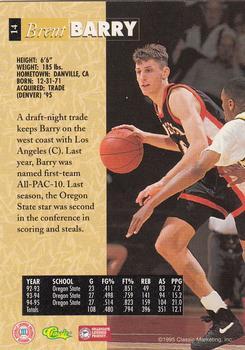 1995 Classic Five Sport - Printer's Proofs #14 Brent Barry Back