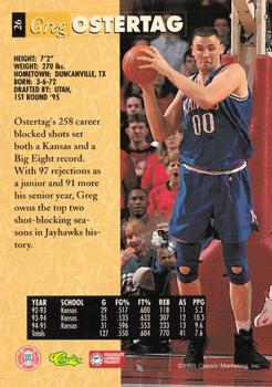 1995 Classic Five Sport - Printer's Proofs #26 Greg Ostertag Back
