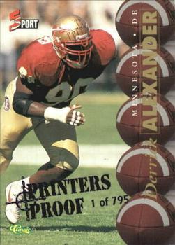 1995 Classic Five Sport - Printer's Proofs #53 Derrick Alexander Front