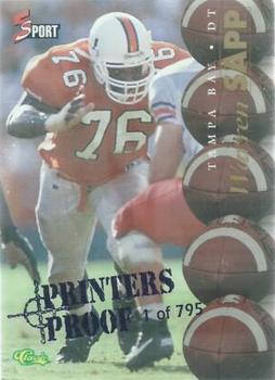 1995 Classic Five Sport - Printer's Proofs #54 Warren Sapp Front