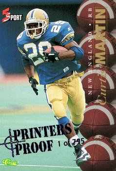 1995 Classic Five Sport - Printer's Proofs #79 Curtis Martin Front