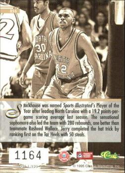 1995 Classic Five Sport - Record Setters #RS6 Jerry Stackhouse Back