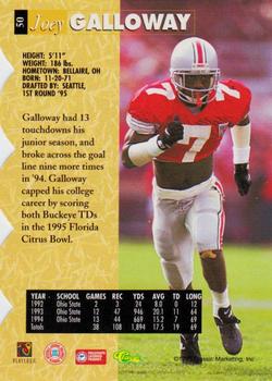 1995 Classic Five Sport - Red Die Cuts #50 Joey Galloway Back