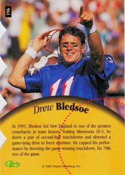 1995 Classic Five Sport - Red Die Cuts #196 Drew Bledsoe Back