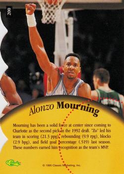 1995 Classic Five Sport - Red Die Cuts #200 Alonzo Mourning Back