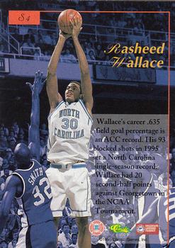 1995-96 Classic Five Sport Signings #S4 Rasheed Wallace Back