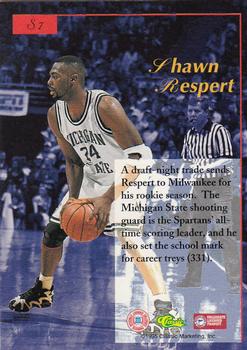 1995-96 Classic Five Sport Signings #S7 Shawn Respert Back