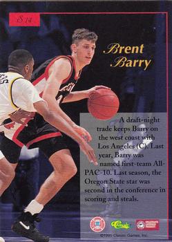 1995-96 Classic Five Sport Signings #S14 Brent Barry Back
