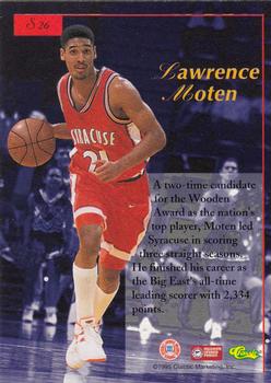 1995-96 Classic Five Sport Signings #S26 Lawrence Moten Back
