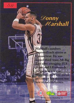 1995-96 Classic Five Sport Signings #S27 Donny Marshall Back