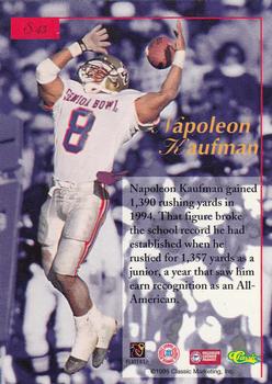 1995-96 Classic Five Sport Signings #S45 Napoleon Kaufman Back