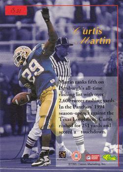 1995-96 Classic Five Sport Signings #S51 Curtis Martin Back