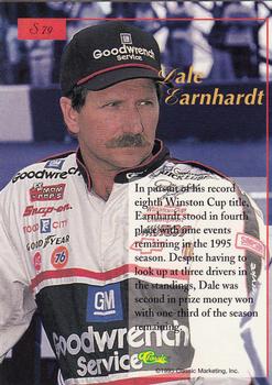 1995-96 Classic Five Sport Signings #S79 Dale Earnhardt Back