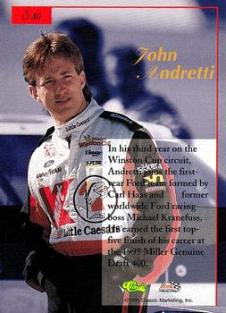 1995-96 Classic Five Sport Signings #S80 John Andretti Back