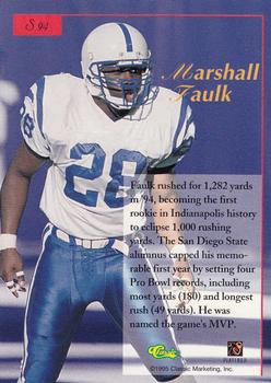 1995-96 Classic Five Sport Signings #S94 Marshall Faulk Back