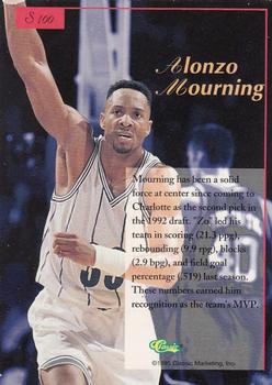 1995-96 Classic Five Sport Signings #S100 Alonzo Mourning Back