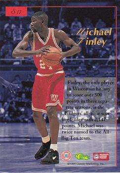 1995-96 Classic Five Sport Signings #S17 Michael Finley Back