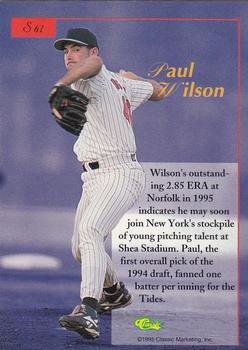 1995-96 Classic Five Sport Signings #S61 Paul Wilson Back