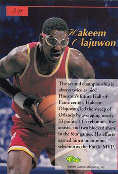 1995-96 Classic Five Sport Signings #S92 Hakeem Olajuwon Back