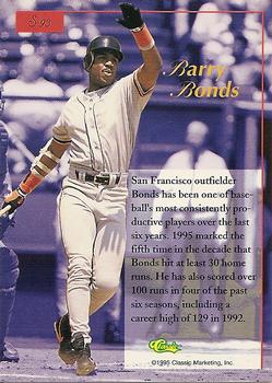 1995-96 Classic Five Sport Signings #S93 Barry Bonds Back