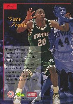 1995-96 Classic Five Sport Signings - Blue Signature #S10 Gary Trent Back