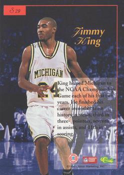 1995-96 Classic Five Sport Signings - Blue Signature #S29 Jimmy King Back
