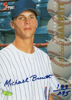 1995-96 Classic Five Sport Signings - Blue Signature #S67 Michael Barrett Front