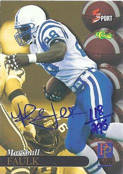 1995-96 Classic Five Sport Signings - Blue Signature #S94 Marshall Faulk Front